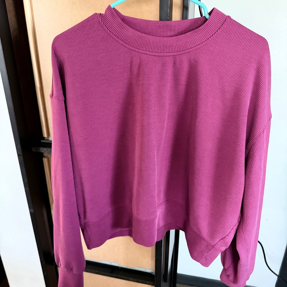 Lululemon Purple Ribbed Softstreme Perfectly Oversized Sweatshirt Women’s 8